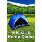 6 Kişilik Kamp Çadırı | Su Geçirmez, Dayanıklı, Pencereli & Kolay Kurulum (250×220×150 Cm)