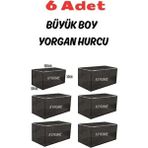 6 Li Büyük Boy Yorgan Yatak Döşek Hucu Çeyizlik Çok Amaçlı Baza Altı Düzenleyici Hurç 100 x 50 50 cm - Siyah - 6 Adet