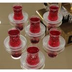 6 Lı Cam Çay Tabağı Kase Sadece Tabak