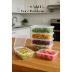 6 Lı Derin Dondurucu Saklama Kabı & Organizeri 1 Lt 12,5X19,5X5,5 cm