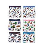 6 lı Erkek Çocuk Desenli Boxer Empirme Baskılı Pamuklu (Karışık, 7-8 Yaş)