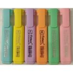 6 Lı Fosforlu Kalem Seti Pastel Renkler AD90334 - Çok Renkli