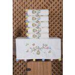 6 Li Kus Nakisli El Yuz Havlu Seti Ponponlu Hediyelik Ceyizlik El Yuz Havlu Takimi 50 X 90 Cm