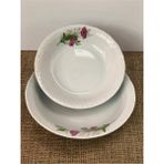 6 Lı Lal Çukur Yemek Tabak 19 cm - Beyaz - 19cm