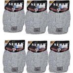 6 Lı Paket Seher Yıldızı Pamuklu Penye Düğmeli Erkek Boxer 0008 - Gri - XL
