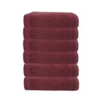 6 Lı Premium %100 Pamuklu Kuaför & Berber Saç Havlusu 50x90 Cm Bordo