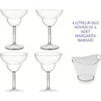 6 Litrelik San Buz Kovası ( 4 Adet Kırılmaz,çizilmez Polikarbon Plastik Margarita Bardağı Hediyedir.)