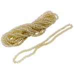 6 mm Açık Bej Kristal Cam Boncuk 1 Dizi - (80-85 Adet)