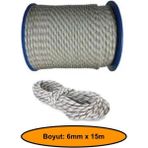 6 mm Sentetik Iskota Halat, Dağcı Ipi, Kamyoncu Halatı, Outdoor Kamping Piknik Salıncak Halatı, 15 Metre
