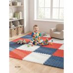 6 Parça 50X50 Puzzle Mat - 100X150 cm Kurulumlu Oyun Spor Pilates Matı Puzzle Halı Tatami 13MM - 100 x 150 cm - Kırmızı - Lacivert - Beyaz