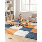 6 Parça 50X50 Puzzle Mat - 100X150 cm Kurulumlu Oyun Spor Pilates Matı Puzzle Halı Tatami 13MM - 100 x 150 cm - Turuncu - Lacivert - Beyaz