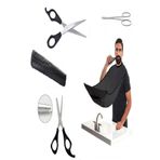 6 Parça Full Berber Seti - Makas -tarak - Önlük - Kaş Makası - Cımbız Özel Set