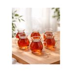 6 Parça Keyfi Ala Kulplu Tombul Çay Bardağı Borosilikat Cam 200 ml