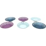 6 Parça Renkli Plastik Çay Tabak (5224)