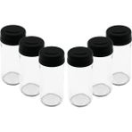 6 Pcs Cam - 225ML Baharatlık - Tuzluk Plastik Kapak (4887) - Renkli