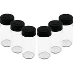 6 Pcs Cam - 225ML Baharatlık - Tuzluk Plastik Kapak (5264) - Gri