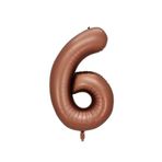 6 Rakam Karamel Folyo Balon 34 inç 76-82 cm
