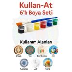 6 Renk 10ML Akrilik Boya ve Fırça Tuval Boyamak Için Boya ve Fırça Seti
