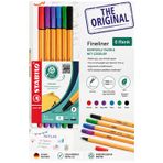 6 Renk Fineliner Kalem 1 Paket Stabilo Point 88 6 Lı Ana Renkler İnce Keçe Uçlu Kalem 0.4Mm Su Bazlı Mürekkep