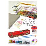 6 Renk Guaj Boya Nova Color 25X35 Cm Telli Spralli Resim Defteri Palet Resim Fırçası 15 Yaprak Guajboya Resim Defteri
