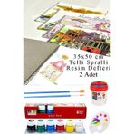 6 Renk Guaj Boya Südor 35X50 Cm Telli Spralli Resim Defteri Palet Resim Fırçası 15 Yaprak Guajboya Resim Defteri