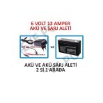 6 Volt 12 Amper Akü Ve Şarj Adaptörü