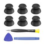 6 x PS5 Denetleyicisi için Yedek Parmak Çubuğu, Analog Joystick Kavrama Yedek Parçaları, Playstation 5 Dualsense Denetleyicisi için Onarım Kiti ile, Siyah