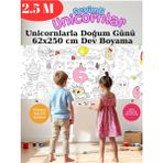 6 Yaş Doğum Günü Partisi Unicorn Temalı Dev Boyama Kağıdı | Eğitici Oyuncak, Kitap, Hediye - Tekli