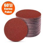 60 Adet Cırt Zımpara 125 mm Spiral Avuç Taşlama (Karma Paket)