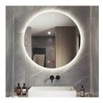 60 cm (Çap) Buğu Çözücülü Dokunmatik Işıklı Ledli Yuvarlak Banyo Aynası