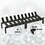 60 cm x 32 cm 10 Çubuklu Ekstra Şömine Izgarası Dar Gözlü Izgara