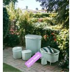 60 L 5 Parça Kirli Sepeti ve Çamaşır Sepeti Yeşil Plastik 50 x 70