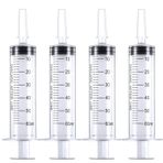 60 ml iğnesiz şırınga, kapaklı sıvı şırınga, ağız, bilimsel laboratuvarlar, ölçüm, 4'lü paket