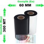 60 mm x 300 M Wax Ribon 10'lu Paket