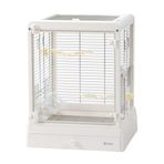 600-B4002SSWH Dayang Camlı Paslanmaz Çelik Kuş Kafesi Beyaz 42*42*53cm