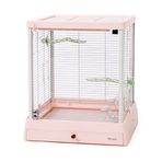 600-B5001SSPK Dayang Camlı Paslanmaz Çelik Kuş Kafesi Pembe 50*49*57cm