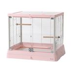 600-B6047SSPK Dayang Camlı Paslanmaz Çelik Kuş Kafesi Pembe 65*48*55cm