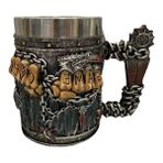 600 ml K Gösterisi Olarak Iskandinav Mitolojisinde Odin ve Thor Viking Bira Kupa Stein Tankard Paslanmaz Çelik Astar ile Iskandinav Geleneği Kahve Kupa Içecek Fincan 20O (Yurt Dışından) - 1 Adet - Renkli - 1 lt