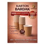 6000 Adet 7 OZ Karton Bardak Ekonomik Paket Tek Kullanımlık Kağıt Bardak Sıcak & Soğuk Uyumlu 016000