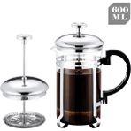 600ML Yangın Yok Isıya Dayanıklı Cam French Press 350ML/600ML/1000ML Üçlü Filtreler ile Çay Demleme Cezve Makinesi Barista Kahve Sürahi (Yurt Dışından) - Renkli - Coffee Pots