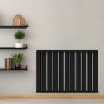 600X872MM Armoni Yatay Alüminyum Radyatör Silk Patern Black Pütürlü Siyah - Mat Siyah