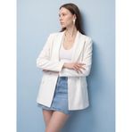 60812 Saten Blazer Ceket-Beyaz 38