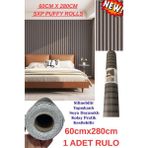 60CM x 280CM 1 Adet Kendinden Yapışkanlı Kömür Gri Lambiri Desenli Duvar Paneli Kağıdı GS8002 - 60 x 280 cm