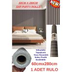 60Cm X 280Cm 1 Adet Kendinden Yapışkanlı Kömür Gri Lambiri Desenli Duvar Paneli Kağıdı Gs8002