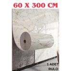 60Cm X 3 Metre Tek Parça Yapışkanlı Rulo Mermer Desenli Duvar Paneli Kağıdı Silinebilir Ls-6010-Böte