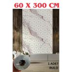 60Cmx300cm Tek Parça Yapışkanlı Rulo Mermer Desenli Duvar Paneli Kağıdı Silinebilir Cf-1008-Rivo
