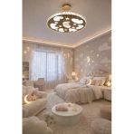 60Lık Dream Moon Gold Genç Odası Modern Kristal Fleksi Avize