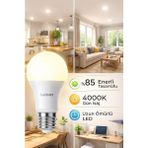 (60W) LED Ampul E27 4000K Gün Işığı Yüksek Enerji Tasarruflu Lamba - Altın