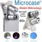 60X Mini Cep Telefonu için Mandallı Mikroskop Uv Ledli Büyüteç