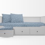 60x120 Lastikli Ranforce Bebek Çarşaf Takımı-Mavi Yıldızlı (Mavi / 60 cm)